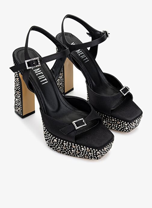 Valmenti Kadın Siyah Suni Deri Topuklu Ayakkabı - Görsel 3