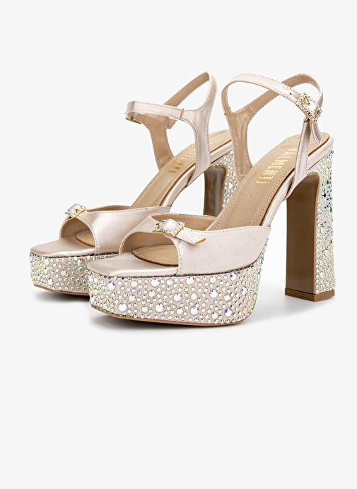 Valmenti Kadın Bej Suni Deri Topuklu Ayakkabı - Görsel 5