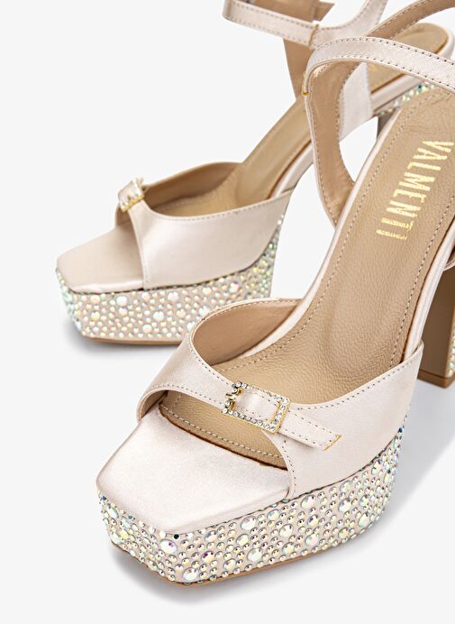 Valmenti Kadın Bej Suni Deri Topuklu Ayakkabı - Görsel 4