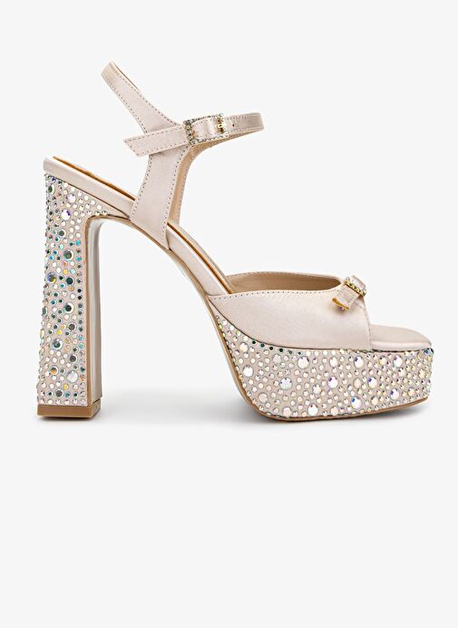 Valmenti Kadın Bej Suni Deri Topuklu Ayakkabı - Görsel 2