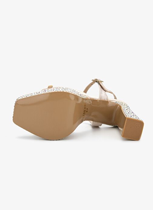 Valmenti Kadın Bej Suni Deri Topuklu Ayakkabı - Görsel 7