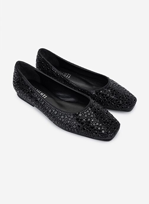 Valmenti Kadın Suni Deri Siyah Babet Ayakkabı - Görsel 3