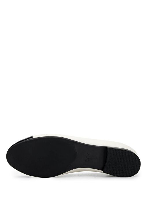 Tamer Tanca Kadın Hakiki Deri Siyah Rugan/Bej Babet Ayakkabı - Görsel 4