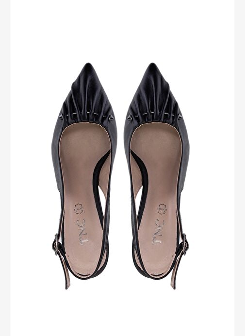 Tamer Tanca Kadın Hakiki Deri Siyah Deri Topuklu Ayakkabı - Görsel 7