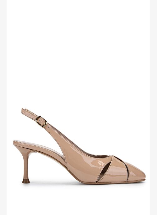 Tamer Tanca Kadın Hakiki Deri Bej Topuklu Ayakkabı - Görsel 2