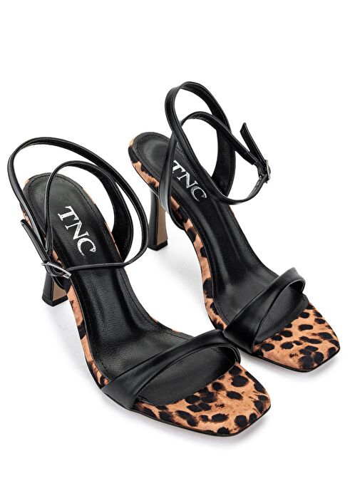 Tamer Tanca Kadın Suni Deri Leopar Topuklu Ayakkabı - Görsel 3