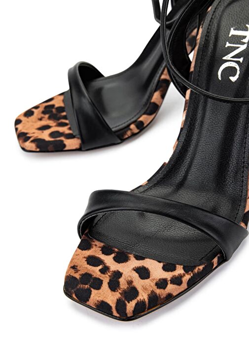 Tamer Tanca Kadın Suni Deri Leopar Topuklu Ayakkabı - Görsel 5