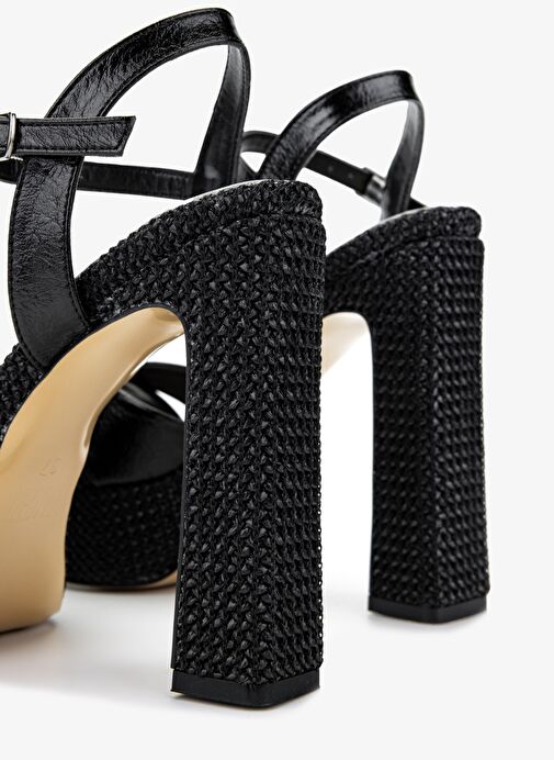 Valmenti Kadın Suni Deri Siyah Topuklu Ayakkabı - Görsel 6