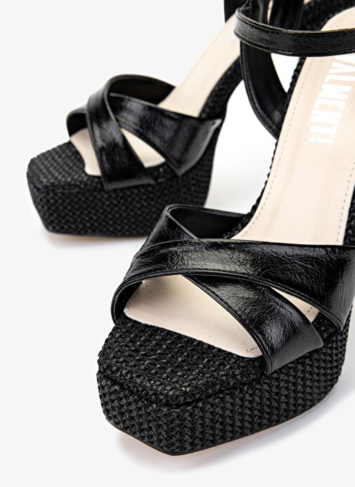 Valmenti Kadın Suni Deri Siyah Topuklu Ayakkabı - Görsel 4