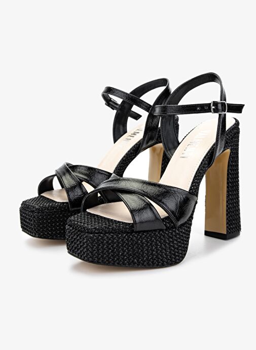 Valmenti Kadın Suni Deri Siyah Topuklu Ayakkabı - Görsel 5