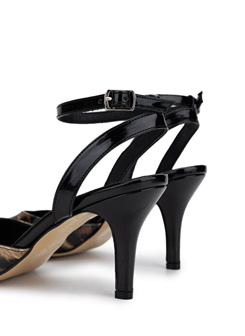 Tamer Tanca Kadın Suni Deri Leopar Topuklu Ayakkabı - Görsel 5