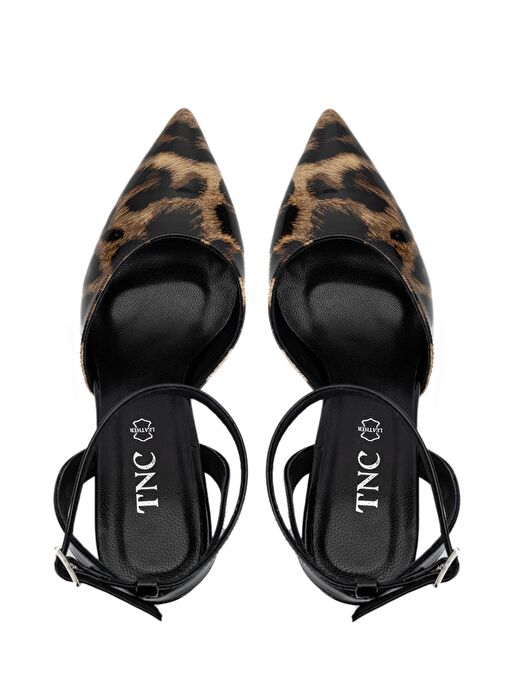 Tamer Tanca Kadın Suni Deri Leopar Topuklu Ayakkabı - Görsel 7
