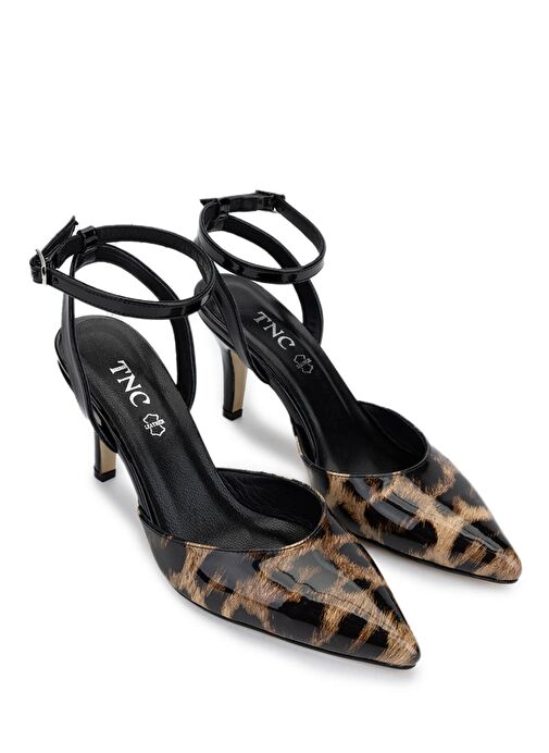 Tamer Tanca Kadın Suni Deri Leopar Topuklu Ayakkabı - Görsel 3