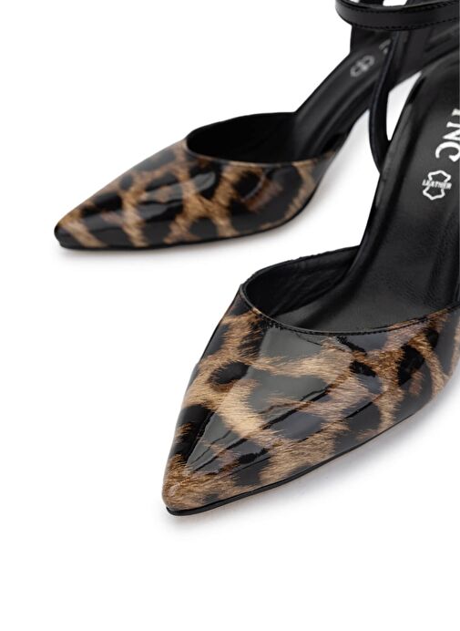 Tamer Tanca Kadın Suni Deri Leopar Topuklu Ayakkabı - Görsel 4