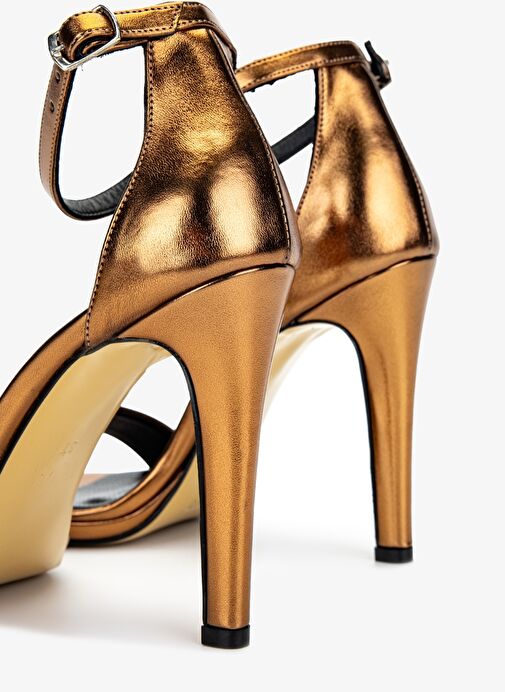 Valmenti Kadın Suni Deri Turuncu Topuklu Ayakkabı - Görsel 6