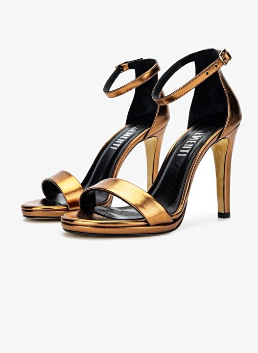 Valmenti Kadın Suni Deri Turuncu Topuklu Ayakkabı - Görsel 5