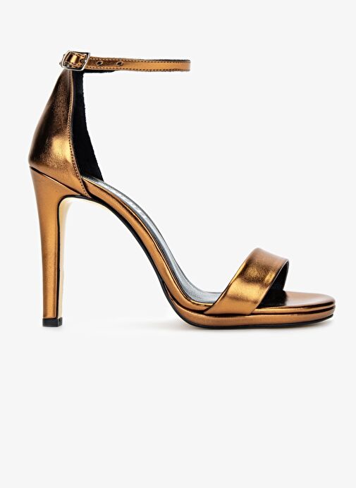 Valmenti Kadın Suni Deri Turuncu Topuklu Ayakkabı - Görsel 2