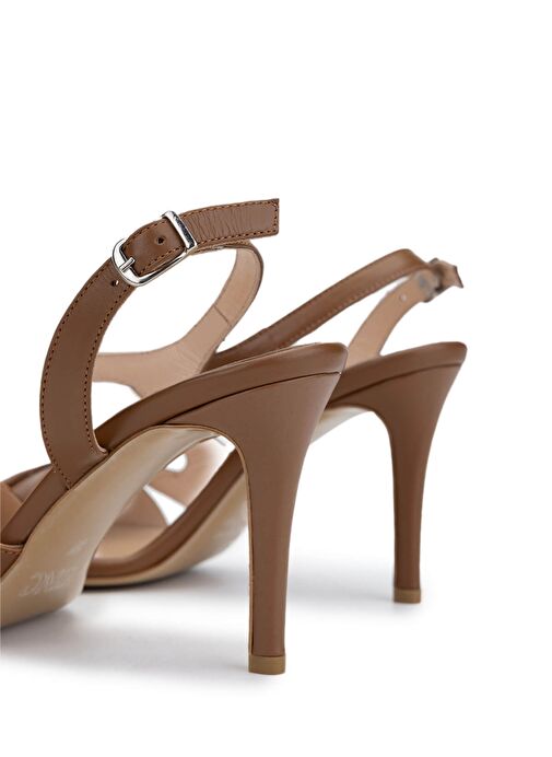 Tamer Tanca Kadın Hakiki Deri Taba Deri Topuklu Ayakkabı - Görsel 5