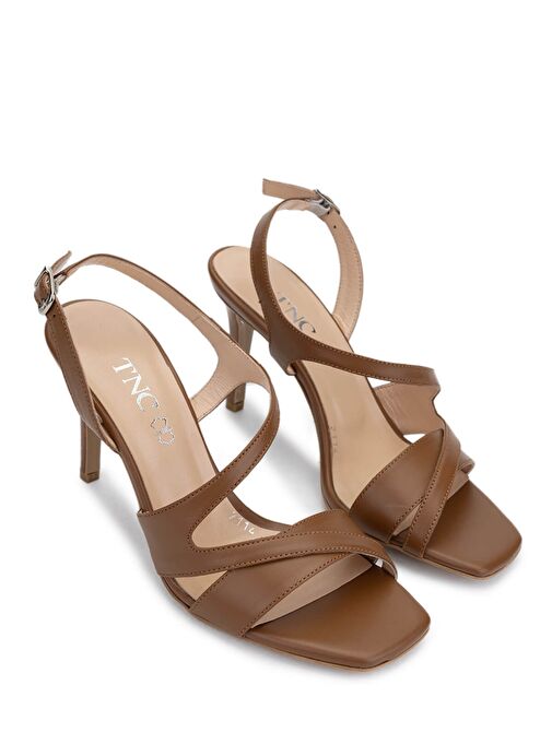 Tamer Tanca Kadın Hakiki Deri Taba Deri Topuklu Ayakkabı - Görsel 3