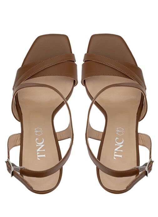 Tamer Tanca Kadın Hakiki Deri Taba Deri Topuklu Ayakkabı - Görsel 6