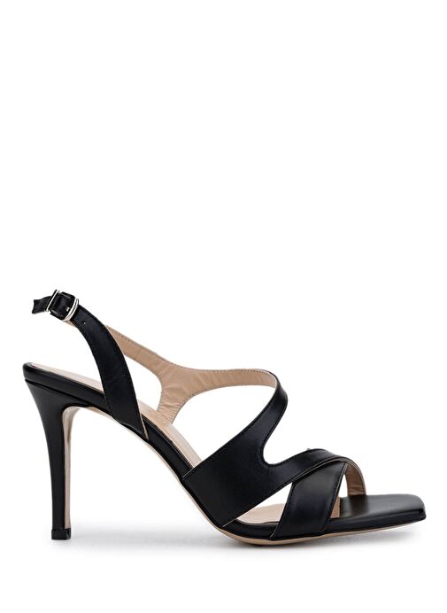 Tamer Tanca Kadın Hakiki Deri Siyah Deri Topuklu Ayakkabı - Görsel 2