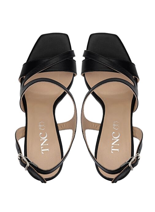 Tamer Tanca Kadın Hakiki Deri Siyah Deri Topuklu Ayakkabı - Görsel 7