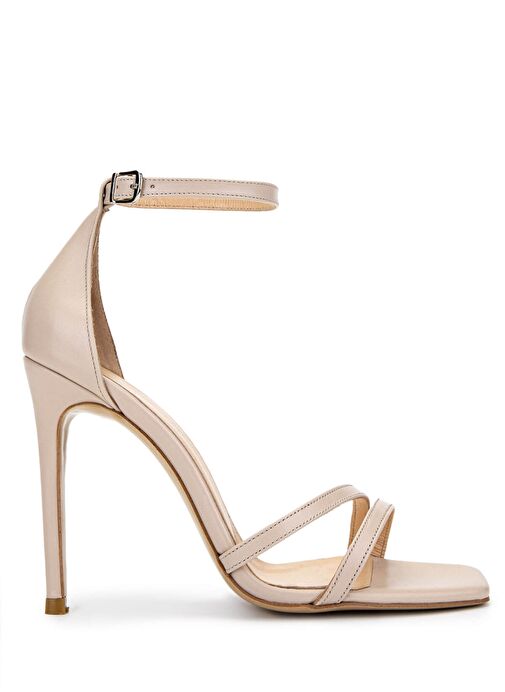 Tamer Tanca Kadın Hakiki Deri Bej Topuklu Ayakkabı - Görsel 2