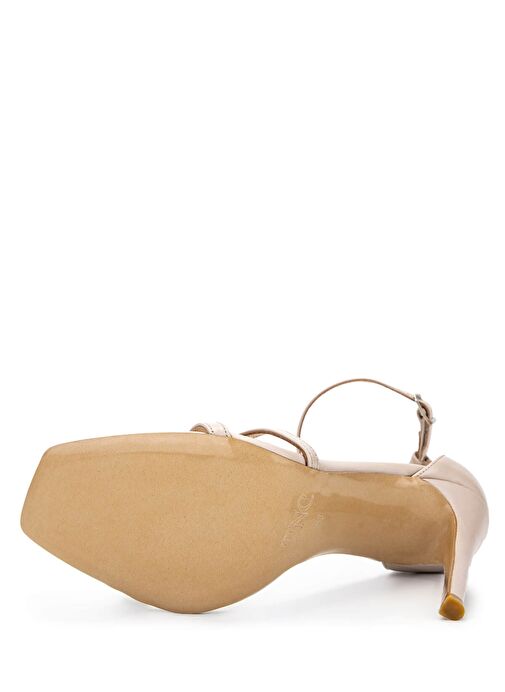 Tamer Tanca Kadın Hakiki Deri Bej Topuklu Ayakkabı - Görsel 4