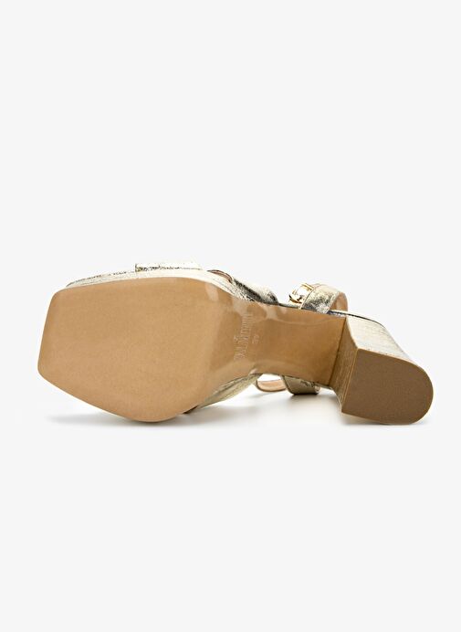 Valmenti Kadın Hakiki Deri Dore Topuklu Ayakkabı - Görsel 6