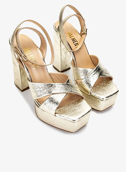 Valmenti Kadın Hakiki Deri Dore Topuklu Ayakkabı - Görsel 3