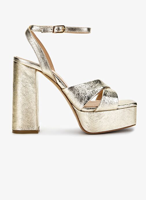 Valmenti Kadın Hakiki Deri Dore Topuklu Ayakkabı - Görsel 2