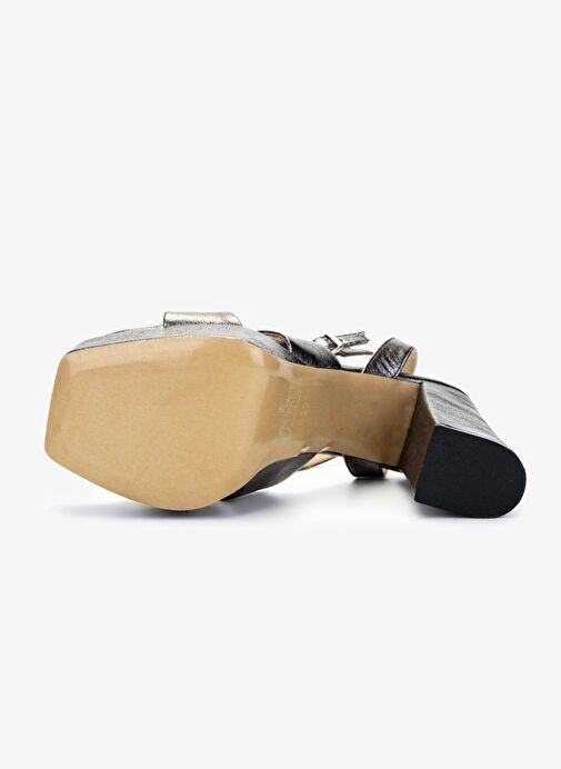 Valmenti Kadın Hakiki Deri Gri Topuklu Ayakkabı - Görsel 6