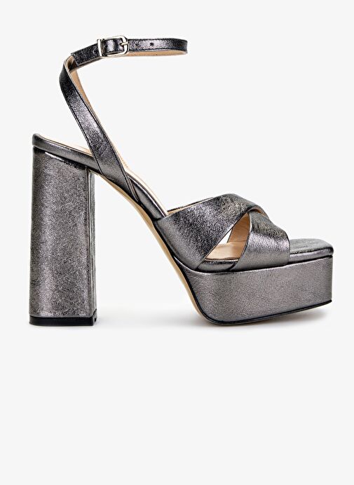 Valmenti Kadın Hakiki Deri Gri Topuklu Ayakkabı - Görsel 2