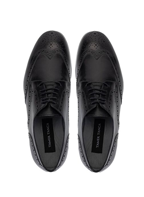 Tamer Tanca Erkek Hakiki Deri Siyah Klasik Ayakkabı - Görsel 6
