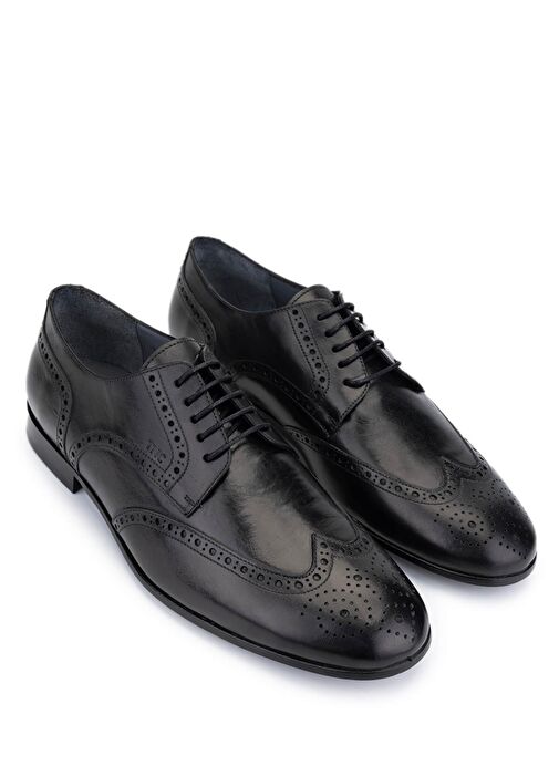 Tamer Tanca Erkek Hakiki Deri Siyah Klasik Ayakkabı - Görsel 3