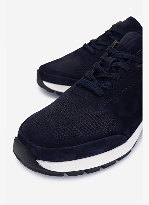 Valmenti Erkek Hakiki Deri Lacivert Nubuk Sneakers & Spor Ayakkabı - Görsel 3