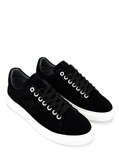 Tamer Tanca Erkek Hakiki Deri Siyah Süet Sneakers & Spor Ayakkabı - Görsel 3