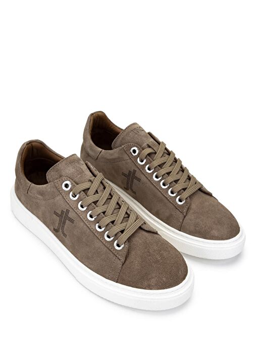 Tamer Tanca Erkek Hakiki Deri Bej Süet Sneakers & Spor Ayakkabı - Görsel 3