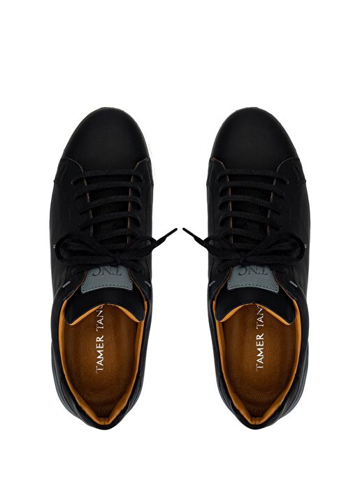 Tamer Tanca Erkek Hakiki Deri Siyah Sneakers & Spor Ayakkabı - Görsel 6