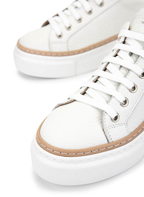 Tamer Tanca Kadın Hakiki Deri Beyaz Sneakers & Spor Ayakkabı - Görsel 5