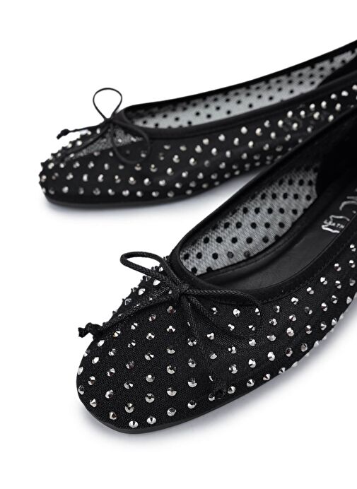 Tamer Tanca Kadın Hakiki Deri Siyah Babet Ayakkabı - Görsel 4