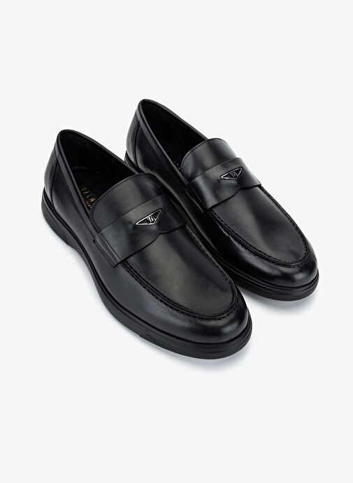 Valmenti Erkek Hakiki Deri Siyah Deri Loafer Ayakkabı - Görsel 3