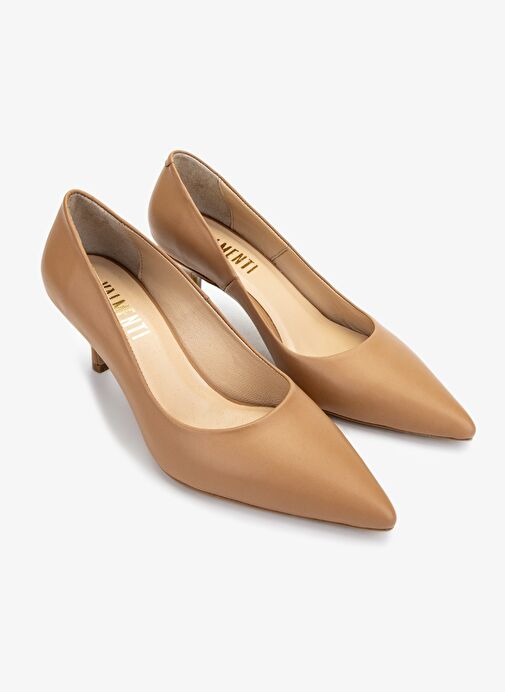 Valmenti Kadın Taba Deri Topuklu Ayakkabı - Görsel 2