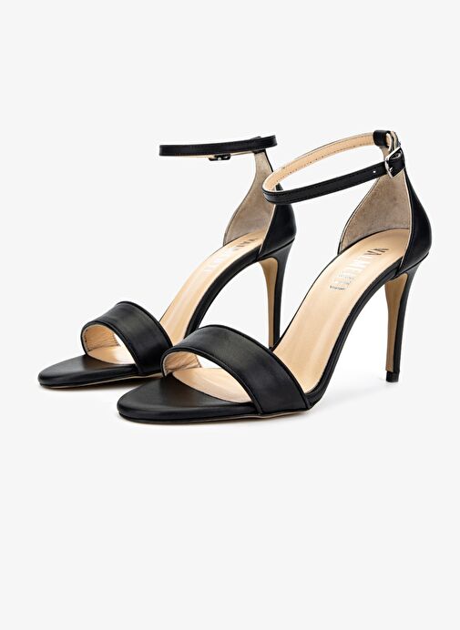 Valmenti Kadın Siyah Deri Topuklu Ayakkabı - Görsel 5