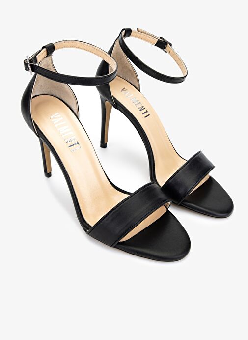 Valmenti Kadın Siyah Deri Topuklu Ayakkabı - Görsel 3