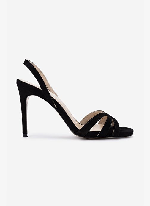 Valmenti Kadın Siyah Süet Topuklu Ayakkabı - Görsel 2