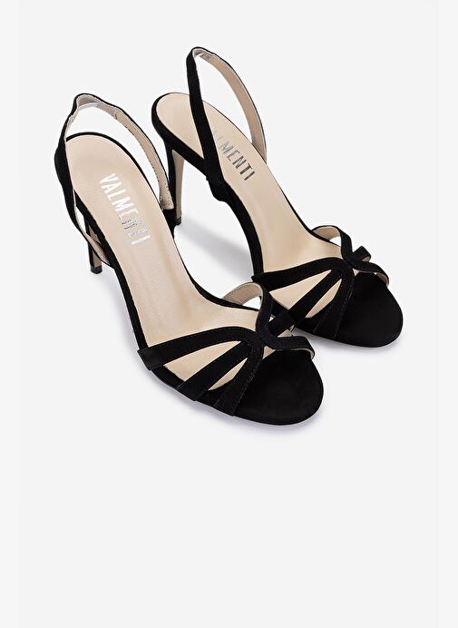Valmenti Kadın Siyah Süet Topuklu Ayakkabı - Görsel 3