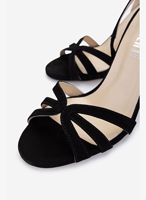 Valmenti Kadın Siyah Süet Topuklu Ayakkabı - Görsel 4