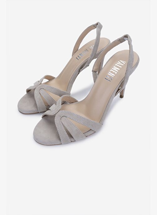 Valmenti Kadın Bej Süet Topuklu Ayakkabı - Görsel 7