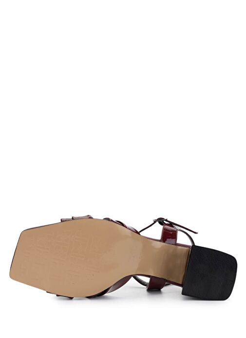 Tamer Tanca Kadın Suni Deri Bordo Rugan Topuklu Ayakkabı - Görsel 6